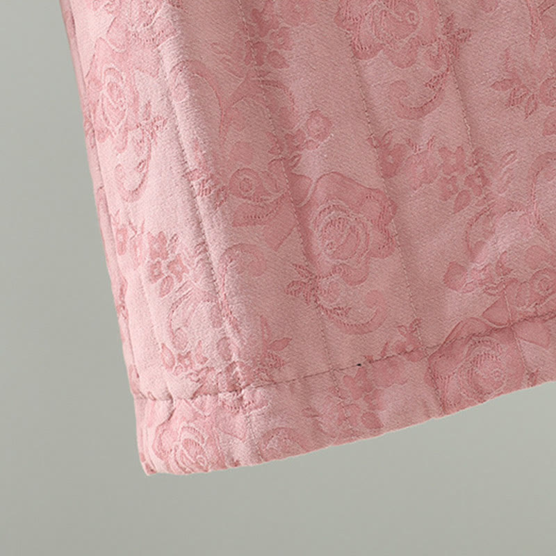 Pantaloni termici alla caviglia con tasche e gamba larga, imbottiti in cotone jacquard Buddha Stones da donna - image 9