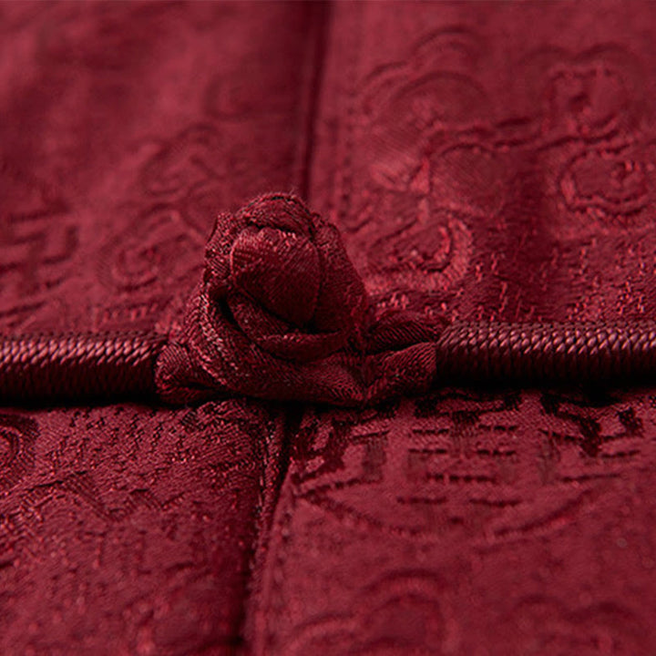 Giacca da uomo in stile Tang con colletto rialzato, maniche lunghe, ricamo con Buddha Stones e tasche - image 5