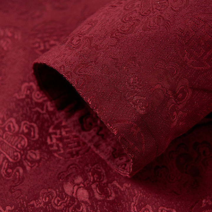 Giacca da uomo in stile Tang con colletto rialzato, maniche lunghe, ricamo con Buddha Stones e tasche - image 7