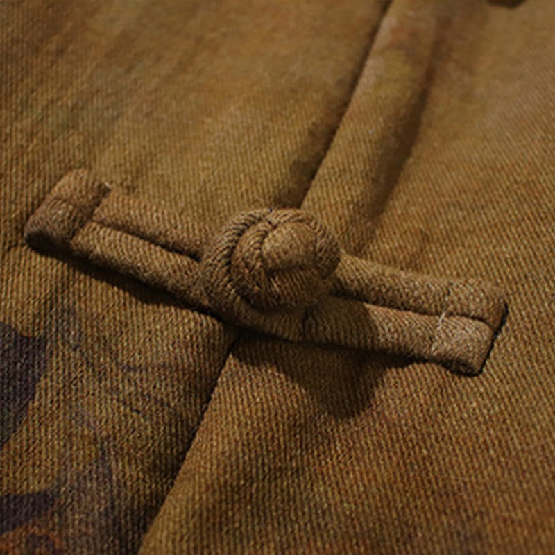 Giacca da uomo in cotone a maniche lunghe con bottoni cinesi a forma di rana, motivo floreale stampato primaverile Buddha Stones - image 21