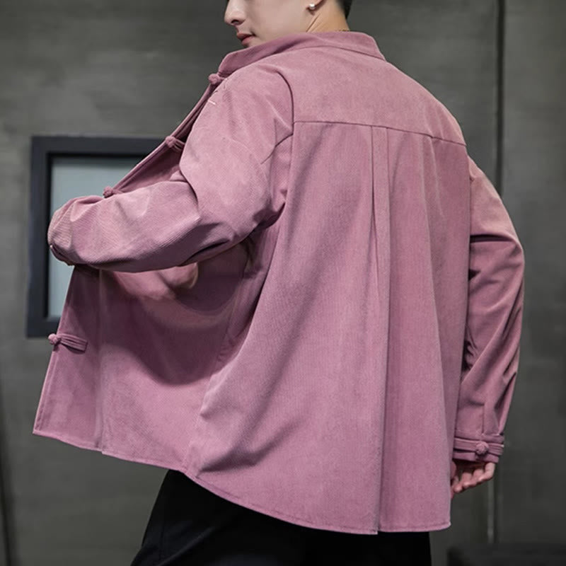 Giacca da uomo in velluto a coste di cotone a maniche lunghe con bottoni a rana, motivo cinese, con ricamo Buddha Stones Spring Bamboo - image 24