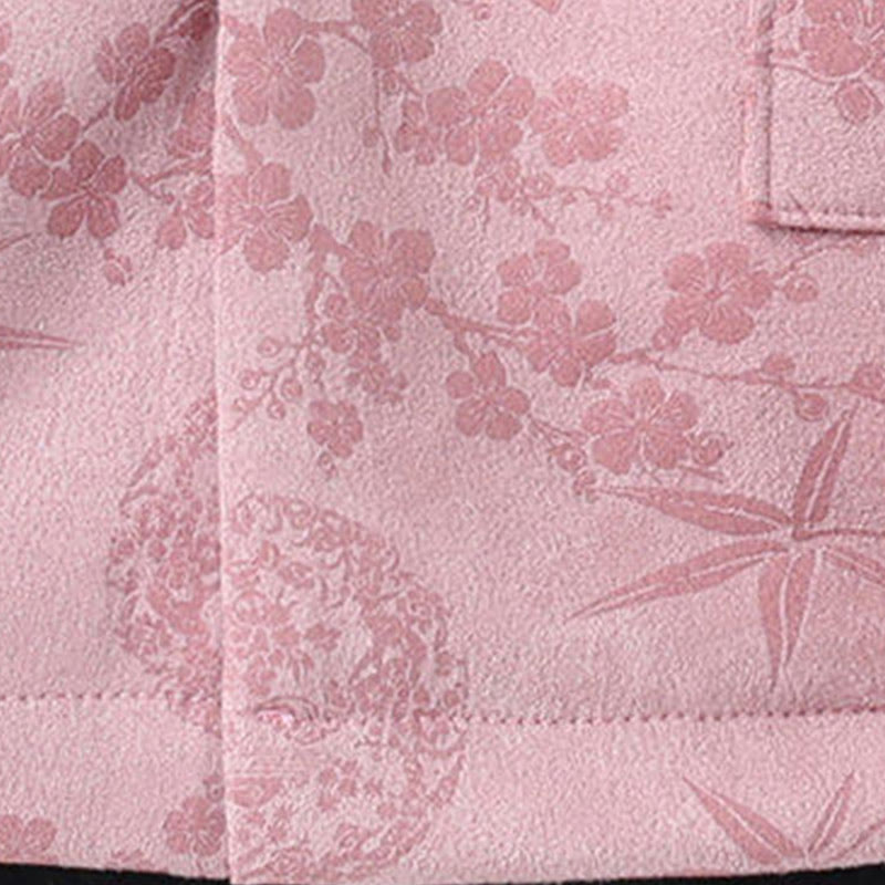 Giacca da uomo in cotone a maniche lunghe con bottoni a rana in bambù e jacquard Buddha Stones Fall con tasche - image 17