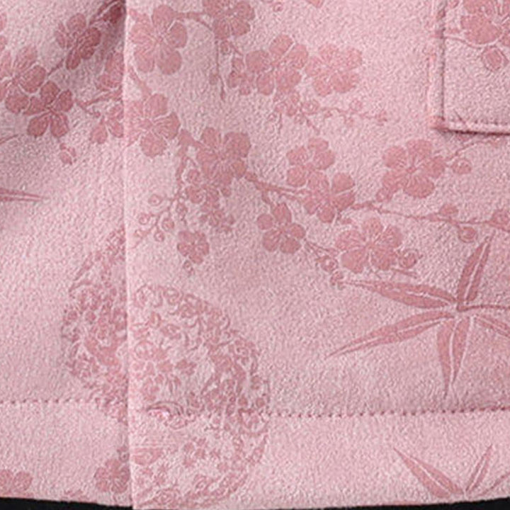 Giacca da uomo in cotone a maniche lunghe con bottoni a rana in bambù e jacquard Buddha Stones Fall con tasche - image 17