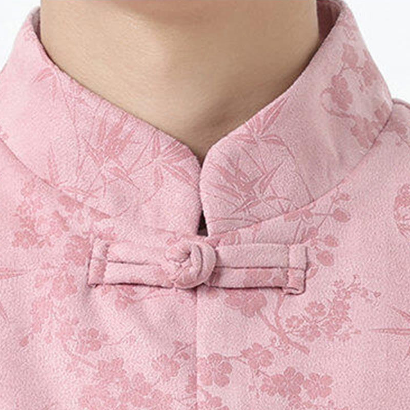 Giacca da uomo in cotone a maniche lunghe con bottoni a rana in bambù e jacquard Buddha Stones Fall con tasche - image 15