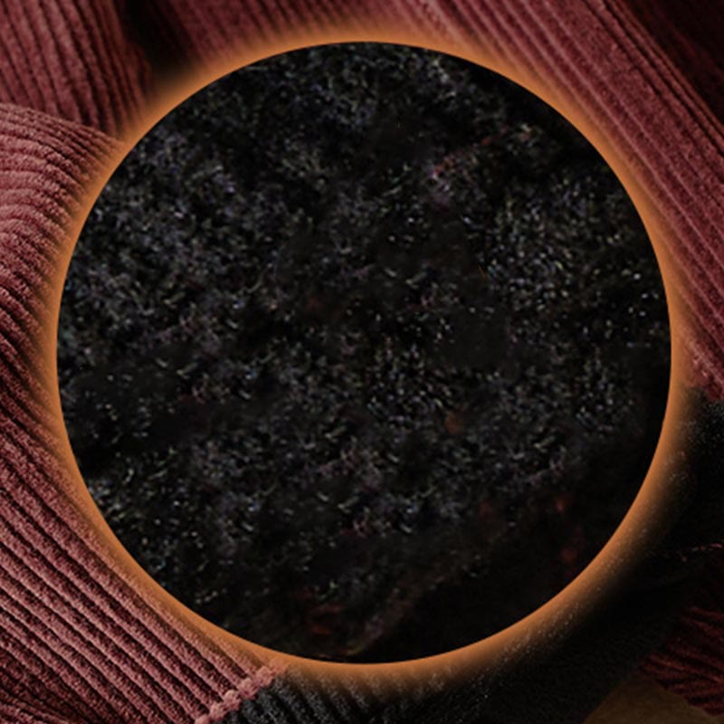 Pantaloni harem da donna in velluto a coste con contrasto di colore, foderati in pile termico e tasche, con Buddha Stones - image 13