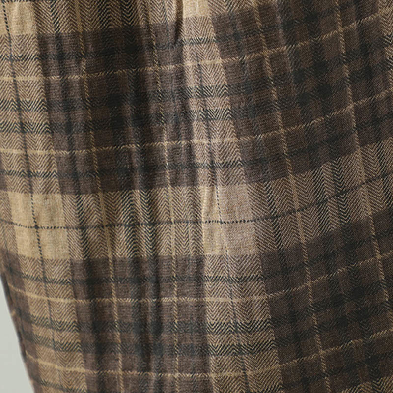 Pantaloni termici harem da donna con tasche e imbottitura in cotone con motivo a quadri multicolore Buddha Stones - image 7