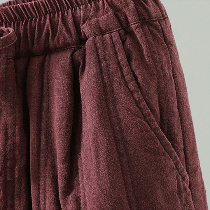 Pantaloni harem da donna in cotone con elastico in vita e tasche, modello Buddha Stones Daily Plain Coulisse Design - image 11