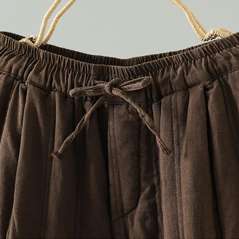 Pantaloni harem da donna in cotone con elastico in vita e tasche, modello Buddha Stones Daily Plain Coulisse Design - image 1