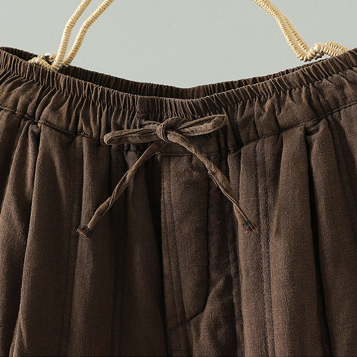 Pantaloni harem da donna in cotone con elastico in vita e tasche, modello Buddha Stones Daily Plain Coulisse Design - image 1