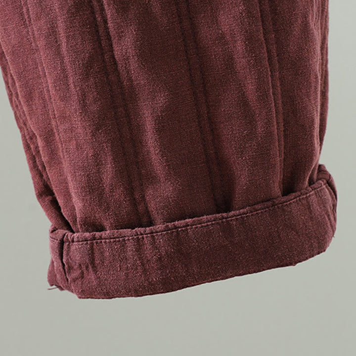 Pantaloni harem da donna in cotone con elastico in vita e tasche, modello Buddha Stones Daily Plain Coulisse Design - image 15