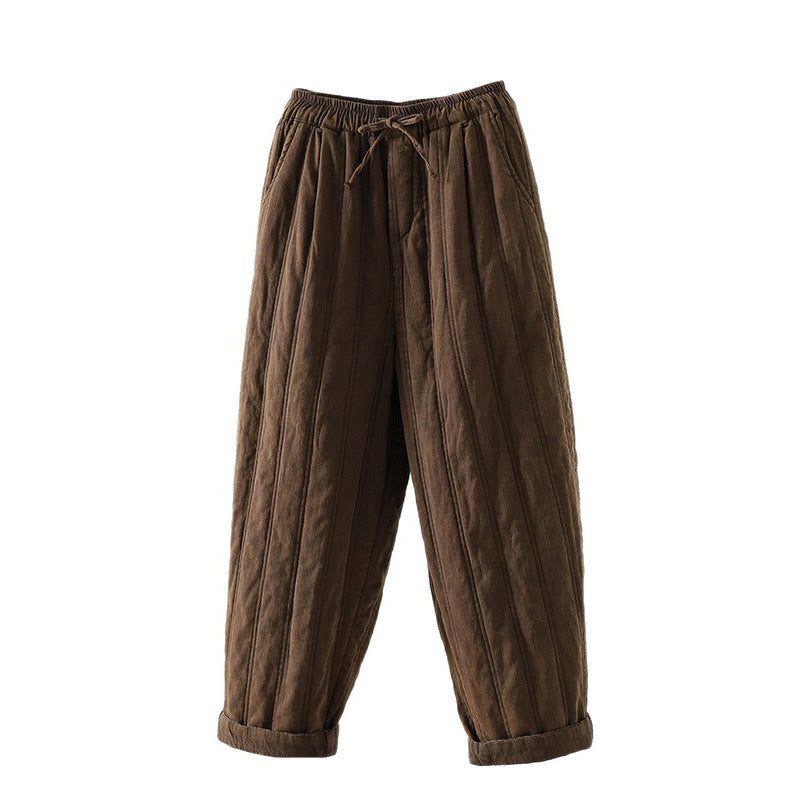Pantaloni harem da donna in cotone con elastico in vita e tasche, modello Buddha Stones Daily Plain Coulisse Design - image 5