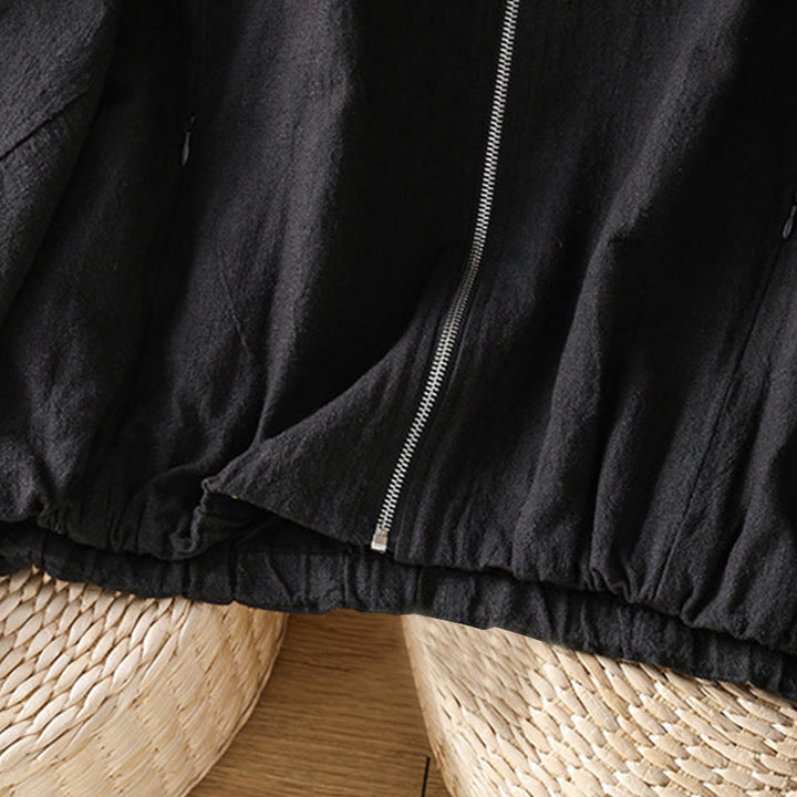 Giacca da donna in cotone con cerniera, a doppio strato, a maniche lunghe e tasche , Buddha Stones - image 6