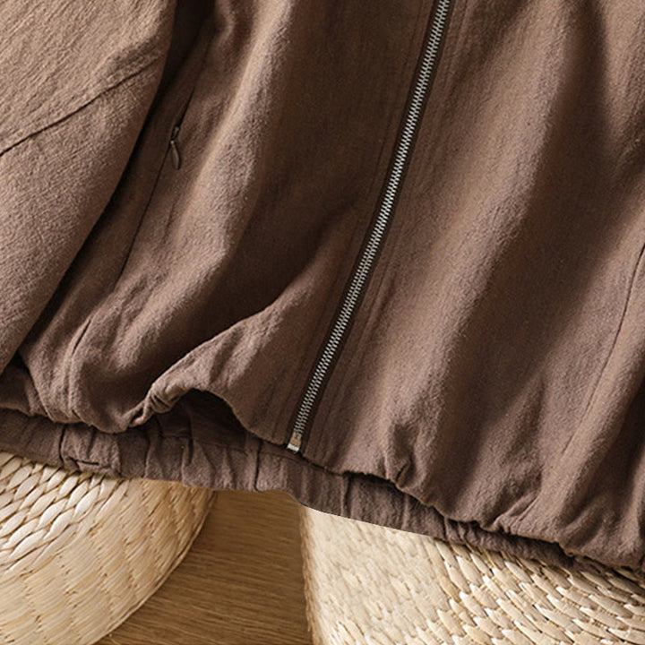 Giacca da donna in cotone con cerniera, a doppio strato, a maniche lunghe e tasche , Buddha Stones - image 28