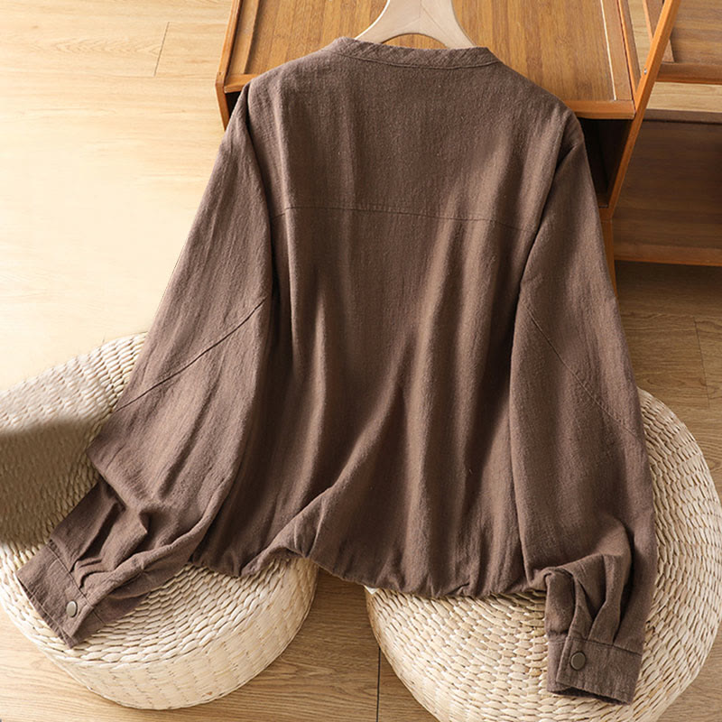 Giacca da donna in cotone con cerniera, a doppio strato, a maniche lunghe e tasche , Buddha Stones - image 22