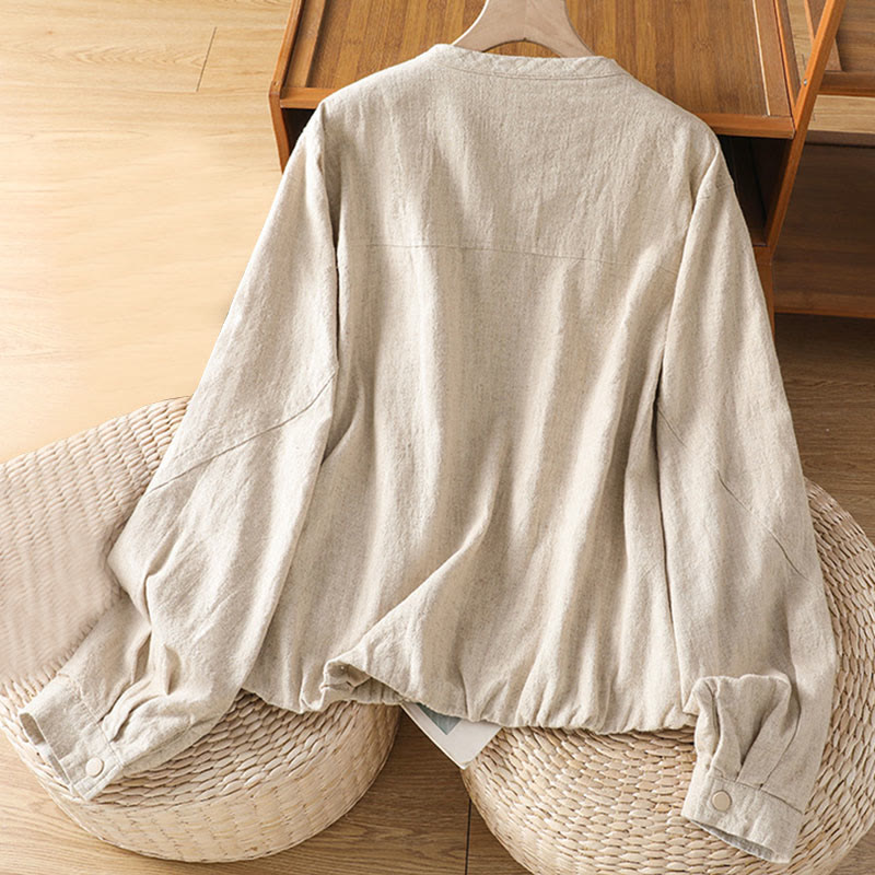 Giacca da donna in cotone con cerniera, a doppio strato, a maniche lunghe e tasche , Buddha Stones - image 10