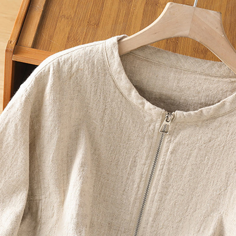 Giacca da donna in cotone con cerniera, a doppio strato, a maniche lunghe e tasche , Buddha Stones - image 13