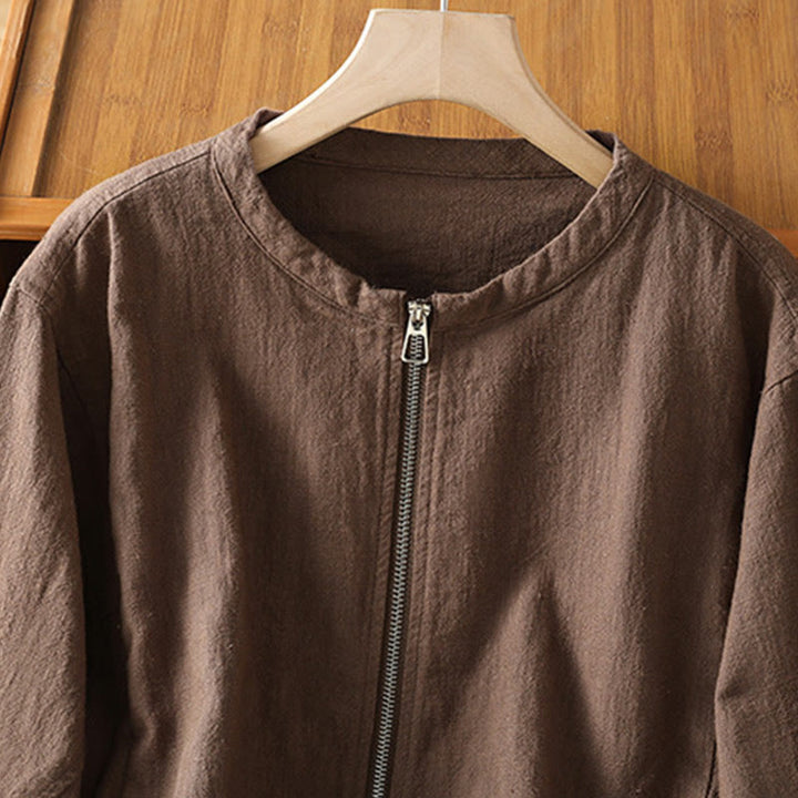 Giacca da donna in cotone con cerniera, a doppio strato, a maniche lunghe e tasche , Buddha Stones - image 23