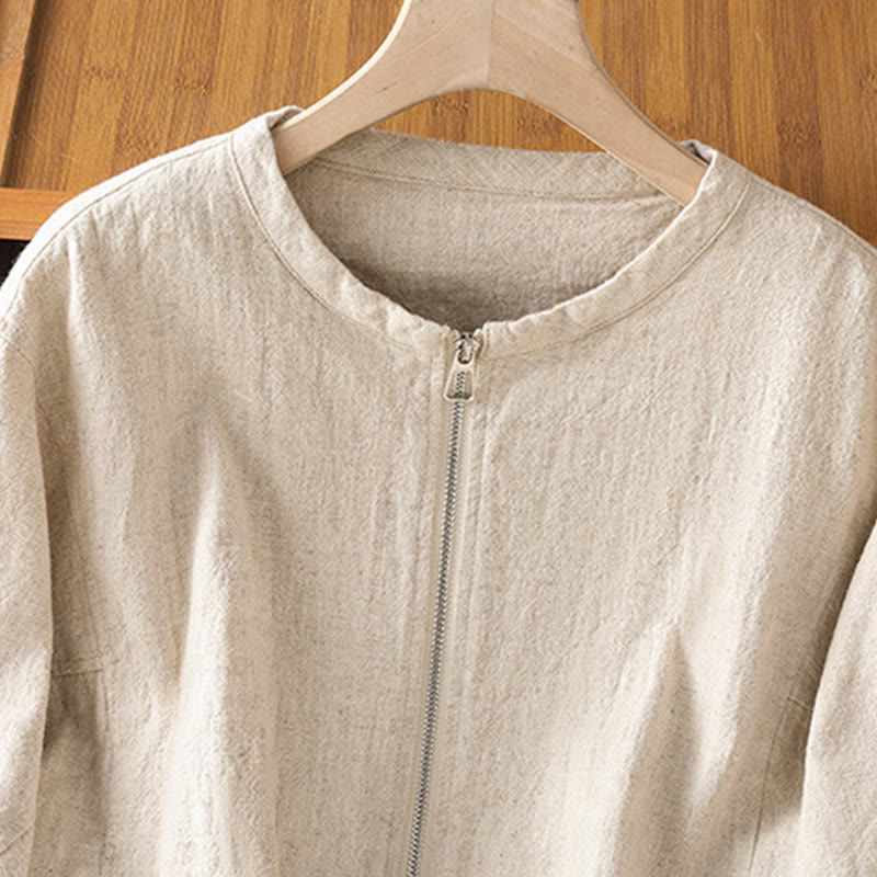 Giacca da donna in cotone con cerniera, a doppio strato, a maniche lunghe e tasche , Buddha Stones - image 11