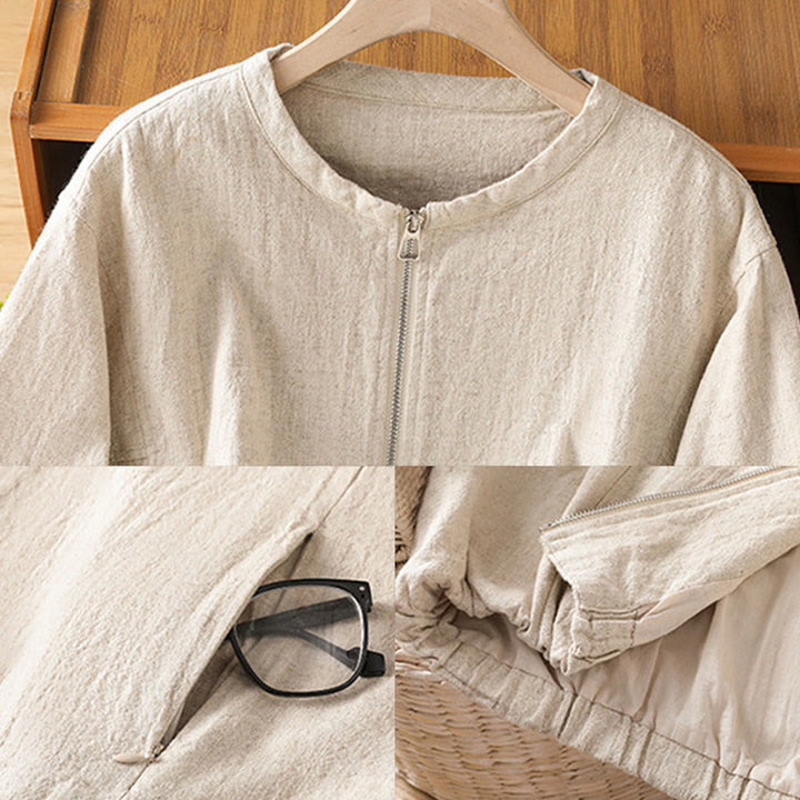 Giacca da donna in cotone con cerniera, a doppio strato, a maniche lunghe e tasche , Buddha Stones - image 20