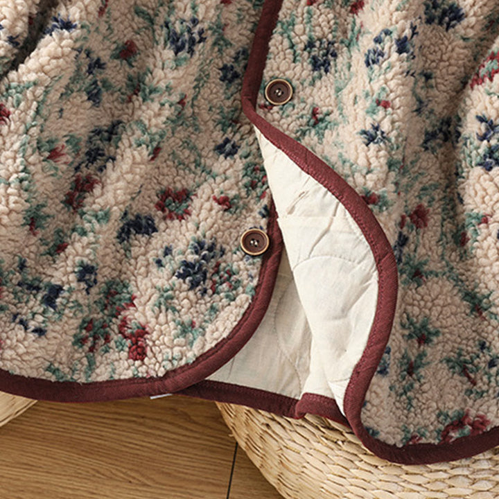 Giacca termica a maniche lunghe con tasche e motivo floreale in cotone da donna Buddha Stones - image 12