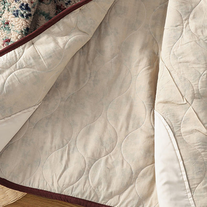 Giacca termica a maniche lunghe con tasche e motivo floreale in cotone da donna Buddha Stones - image 13