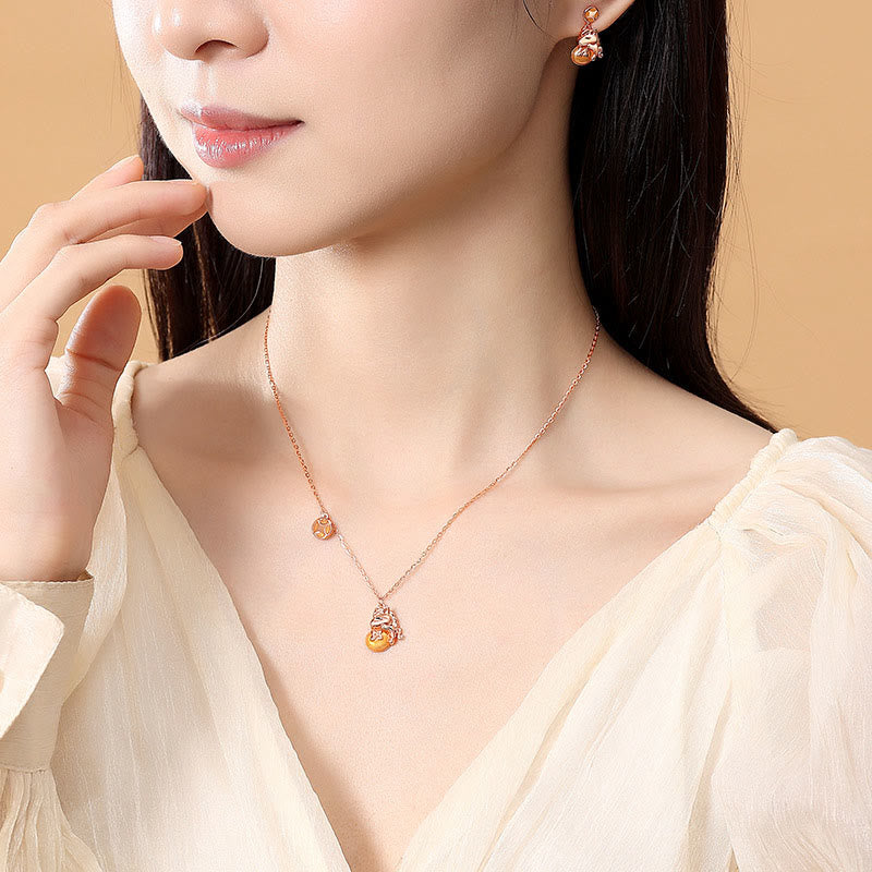 Collana con ciondolo e benedizione in argento sterling 925 con Buddha Stones e monete dell'anno del cavallo - image 4