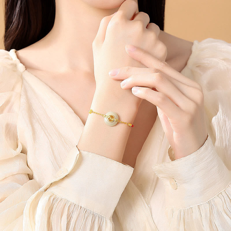 Collana con ciondolo portafortuna e fibbia della pace dell'anno del cavallo in argento sterling 925 con Buddha Stones e giada di Hetian - image 14