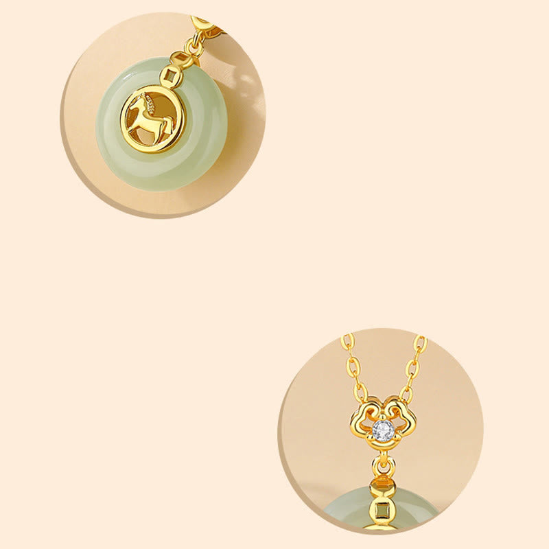 Bracciale con corda rossa e fibbia della pace in argento sterling 925 con Buddha Stones e giada di Hetian, anno del cavallo - image 13