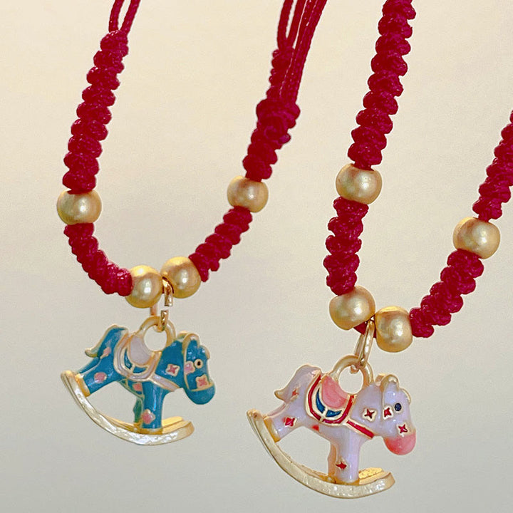 Braccialetto portafortuna in rame con filo rosso, anno del cavallo, zodiaco cinese Buddha Stones - image 7