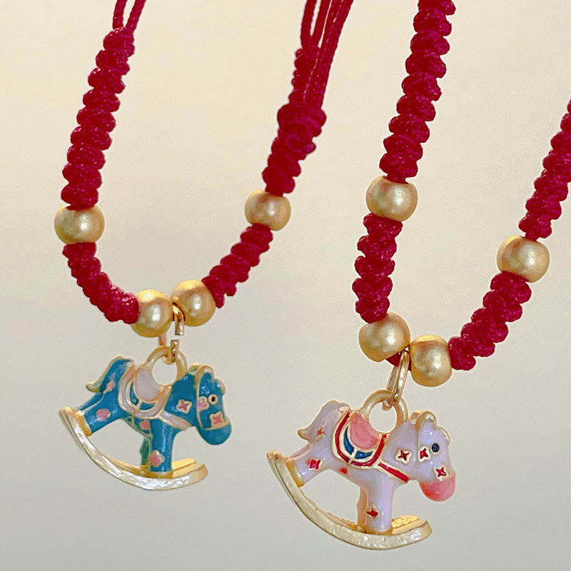 Braccialetto regolabile con cordino rosso in rame e Buddha Stones , piccolo, anno del cavallo - image 5