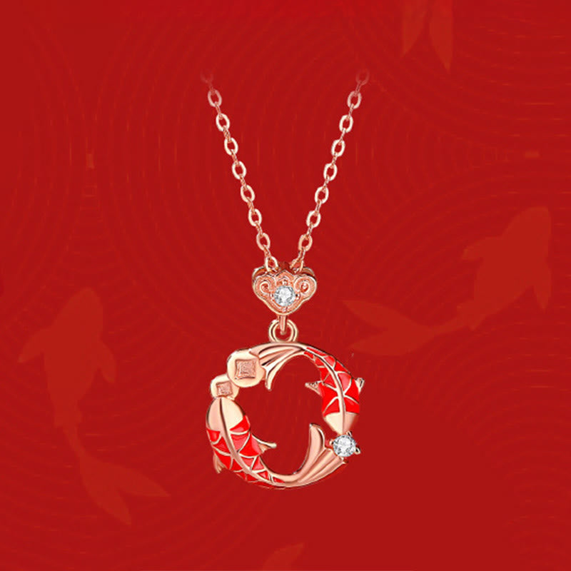 Bracciale Buddha Stones in argento sterling 925 placcato oro 18k con pesce koi e cordino rosso cinabro - image 10