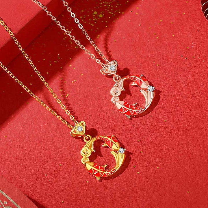 Orecchini di protezione con simbolo del pesce koi, placcati in argento sterling 925 e oro 18k, con Buddha Stones - image 17