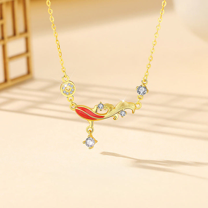 Braccialetto di benedizione con cordino rosso in argento sterling 925 con motivo a pesce koi Buddha Stones - Collana con pesce koi - image 8