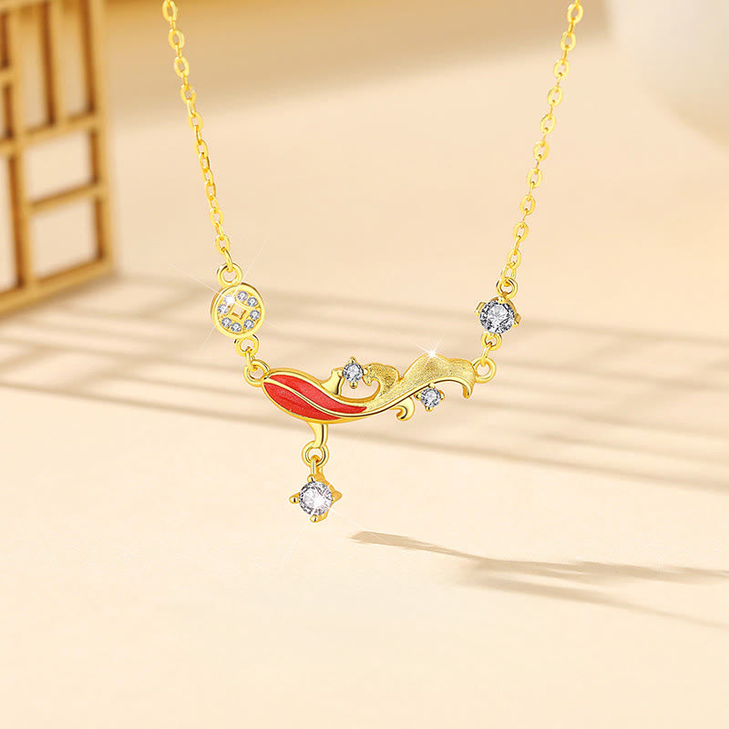 Braccialetto di benedizione con cordino rosso in argento sterling 925 con motivo a pesce koi Buddha Stones - Collana con pesce koi - image 8