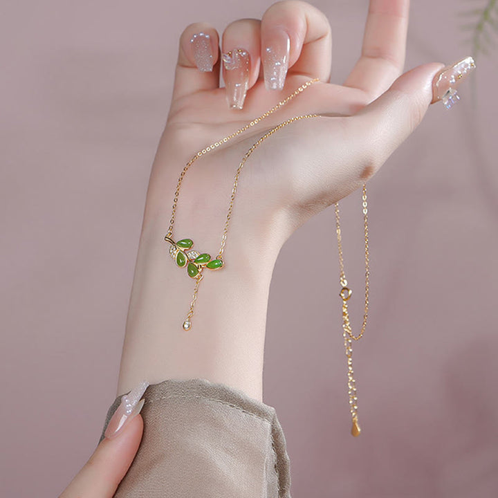 Collana di protezione in diaspro verde con design a nappa in argento sterling 925 Buddha Stones, Pandant - image 5