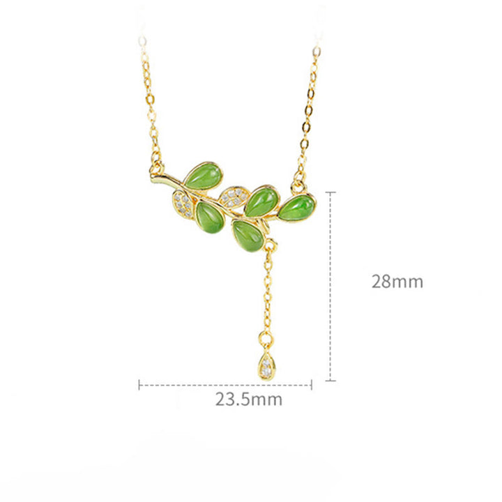 Braccialetto di protezione in diaspro verde inciso con foglie in argento sterling 925 Buddha Stones - image 12