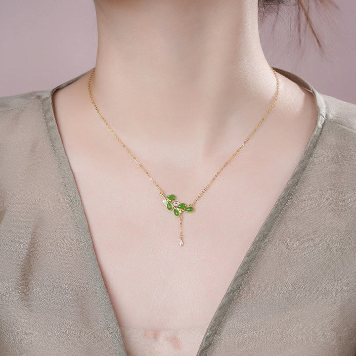 Collana di protezione in diaspro verde con design a nappa in argento sterling 925 Buddha Stones, Pandant - image 6