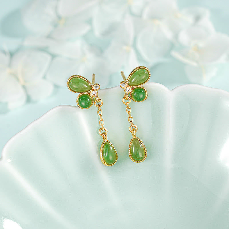 Collana di protezione in diaspro verde con design a nappa in argento sterling 925 Buddha Stones, Pandant - Orecchini in argento sterling 925 - image 15