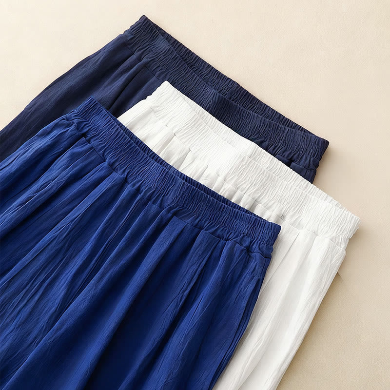 Pantaloni harem da donna in cotone con elastico in vita, tinta unita, Buddha Stones Commute, lunghezza 7-8, con tasche - image 14