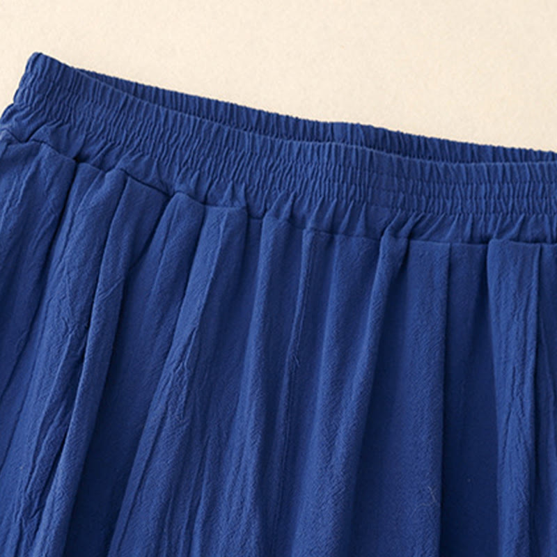 Pantaloni harem da donna in cotone con elastico in vita, tinta unita, Buddha Stones Commute, lunghezza 7-8, con tasche - image 5