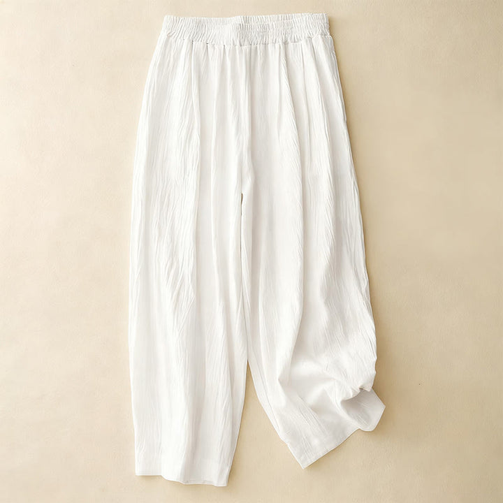 Pantaloni harem da donna in cotone con elastico in vita, tinta unita, Buddha Stones Commute, lunghezza 7-8, con tasche - Bianco - US8-10, UK/AU12-14, EU40-42 (2XL) - image 10