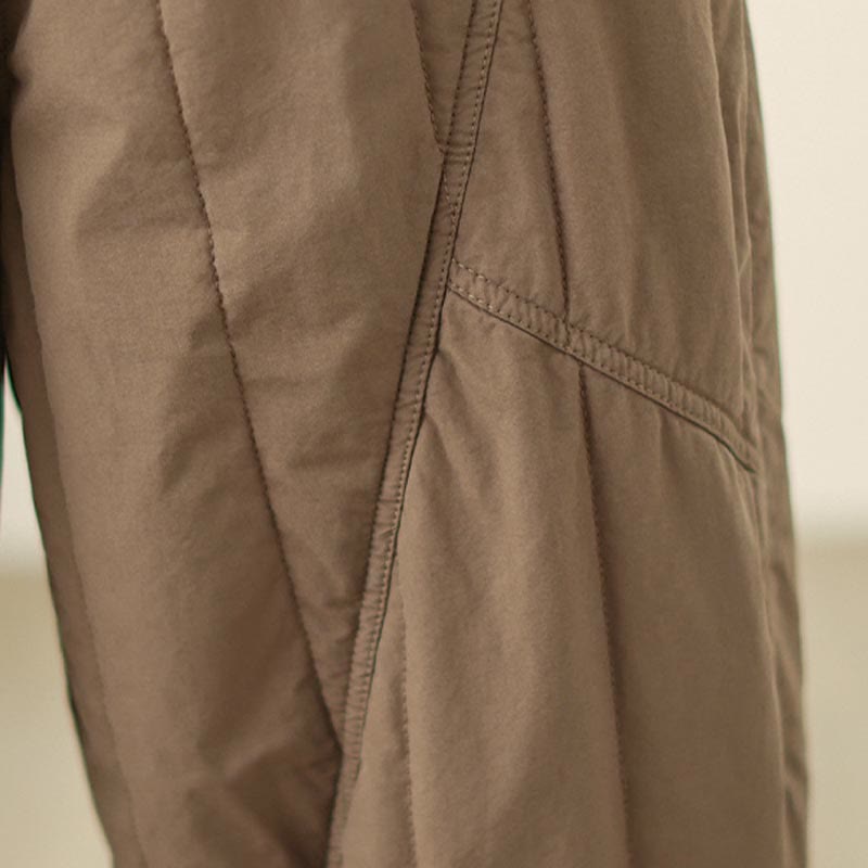 Pantaloni harem termici da donna in cotone a vita alta con elastico in vita e tasche, Buddha Stones Winter Plain - image 18