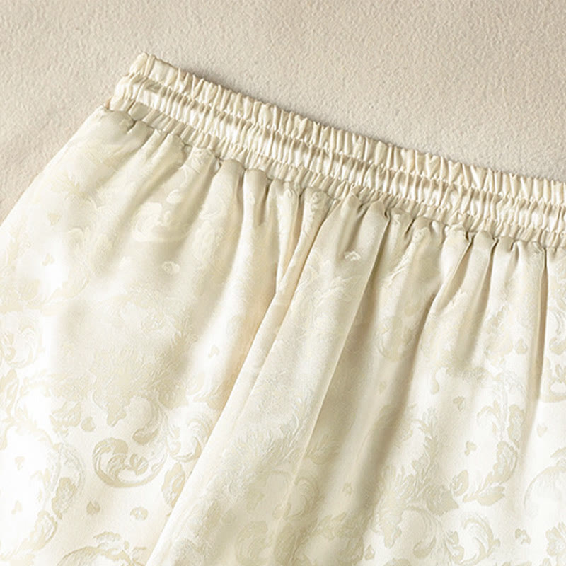 Pantaloni termici spessi a gamba larga da donna con tasche e design a vita alta in jacquard con Buddha Stones - image 3