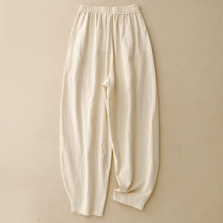 Pantaloni larghi da donna con tasche, Buddha Stones Fall, tinta unita, patchwork, design semplice - Beige - US8-10, UK/AU12-14, EU40-42 (2XL) - image 1