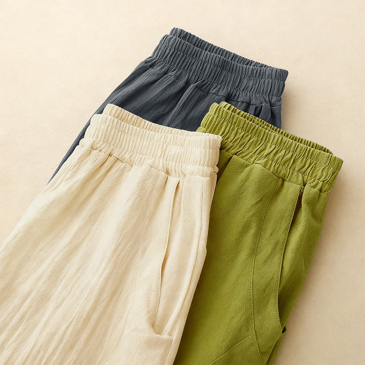 Pantaloni larghi da donna con tasche, Buddha Stones Fall, tinta unita, patchwork, design semplice - image 15