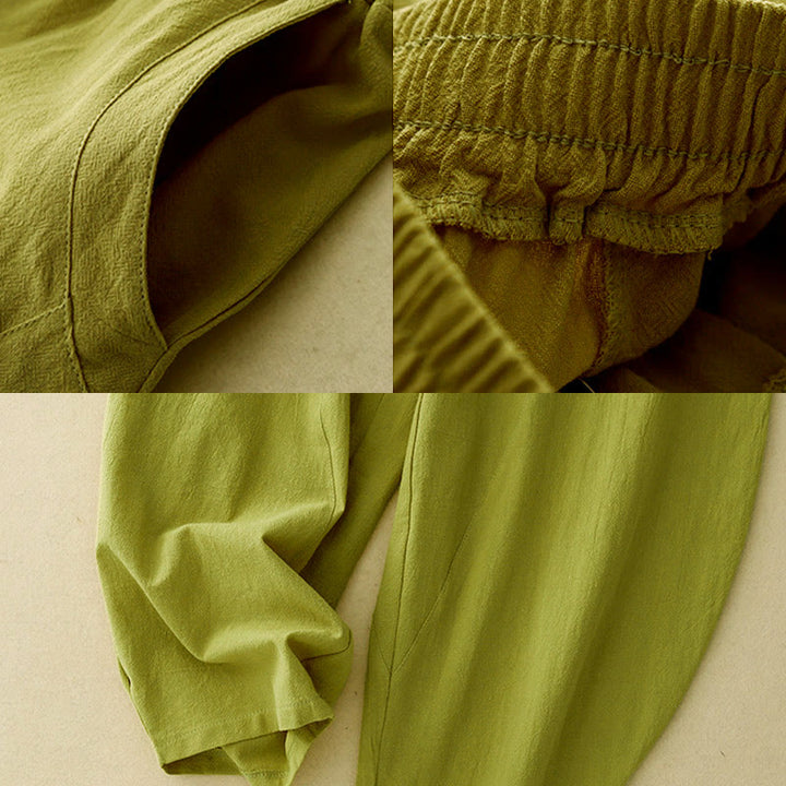 Pantaloni larghi da donna con tasche, Buddha Stones Fall, tinta unita, patchwork, design semplice - image 9