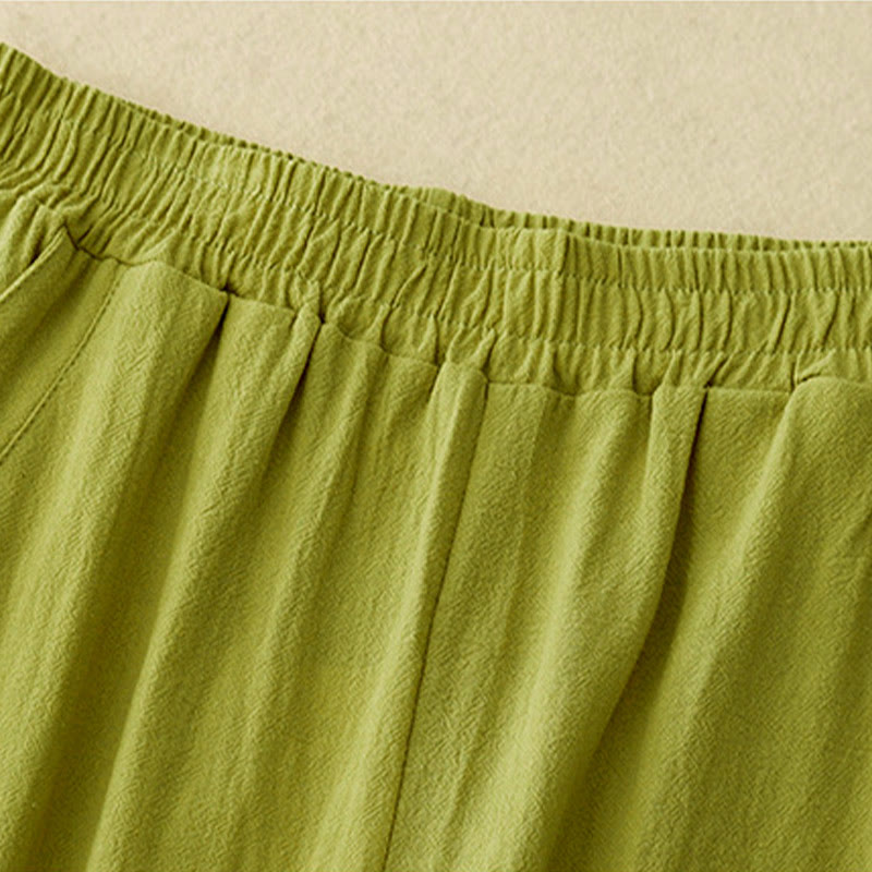 Pantaloni larghi da donna con tasche, Buddha Stones Fall, tinta unita, patchwork, design semplice - image 8