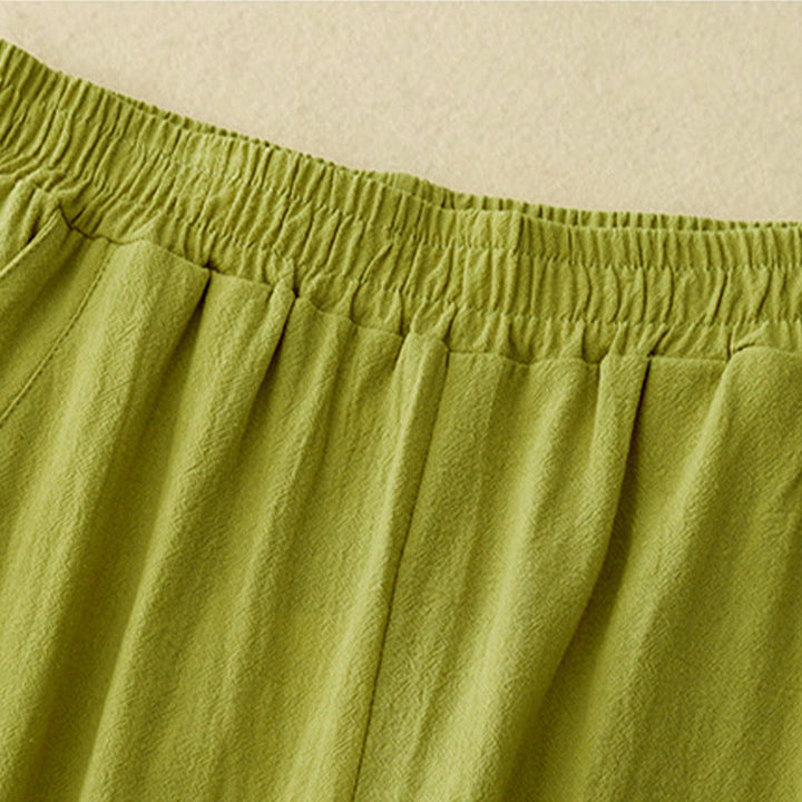 Pantaloni larghi da donna con tasche, Buddha Stones Fall, tinta unita, patchwork, design semplice - image 8