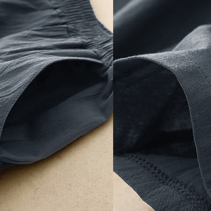 Pantaloni larghi da donna con tasche, Buddha Stones Fall, tinta unita, patchwork, design semplice - image 13