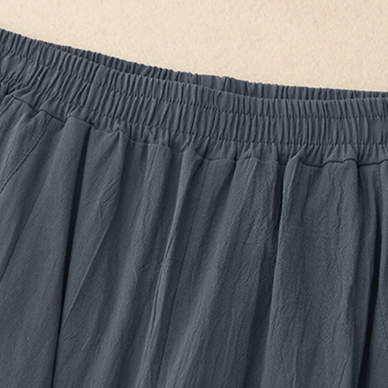 Pantaloni larghi da donna con tasche, Buddha Stones Fall, tinta unita, patchwork, design semplice - image 11